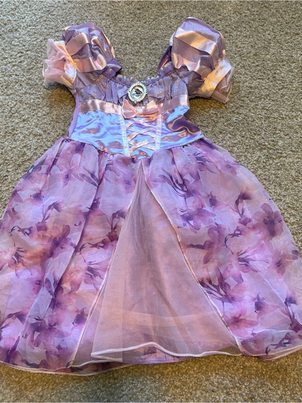 Disney Store Collection Rapunzel Dress Sz 3 Floral Purple Costume Halloween
